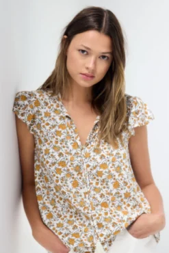 Blusa fluida estampada