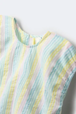 Blusa listrada multicolor para menina