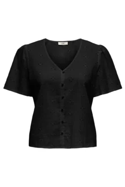 Blusa manga curta bordada