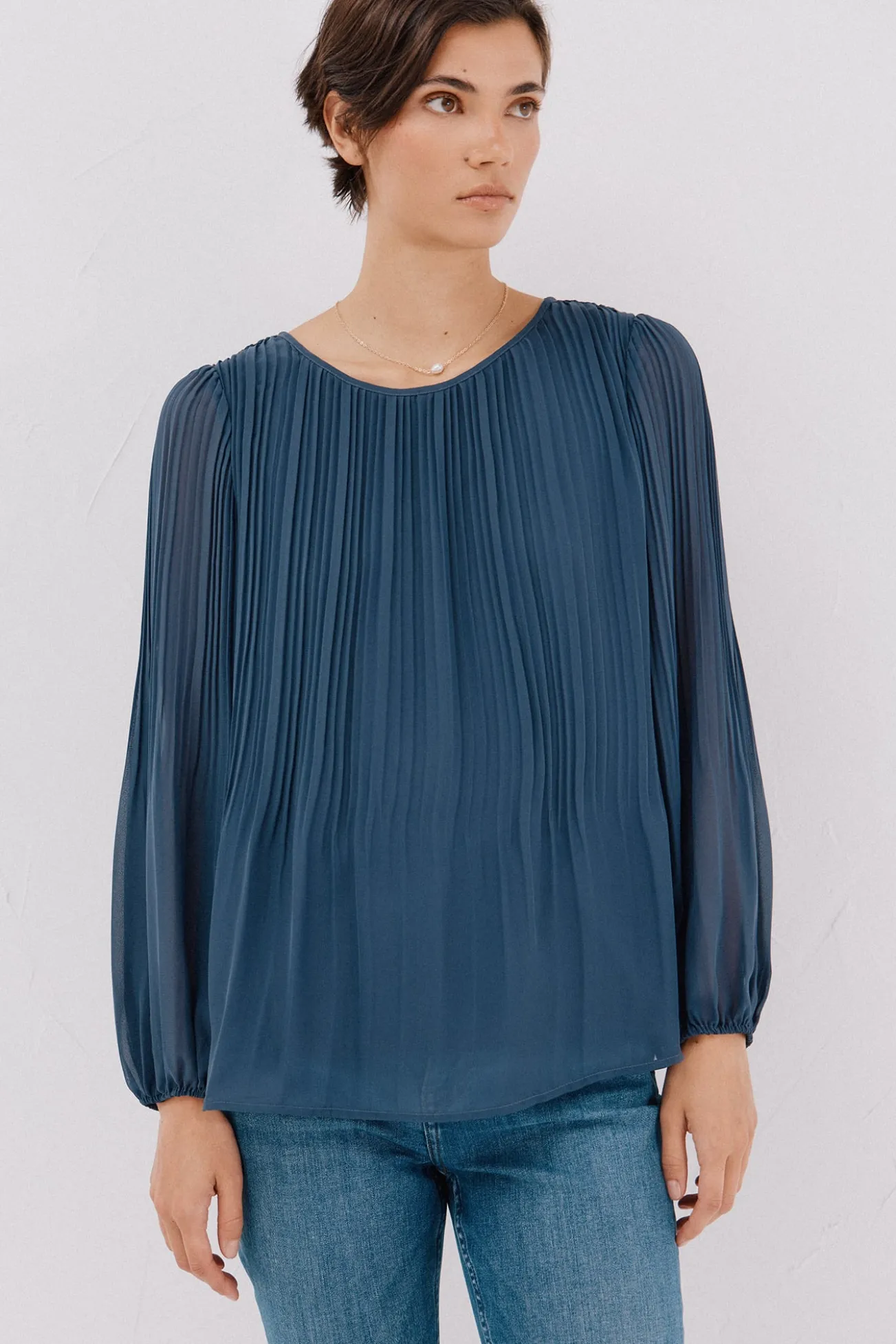 Blusa plissada