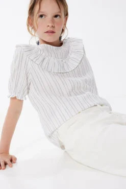 Blusa riscas linho menina