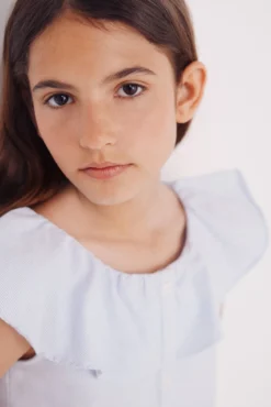 Blusa às riscas oxford de menina