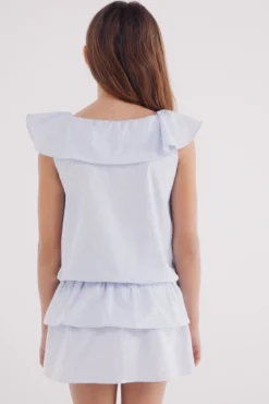Blusa às riscas oxford de menina