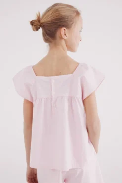 Blusa às riscas oxford de menina