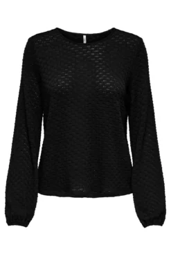 Blusa texturizada de manga comprida