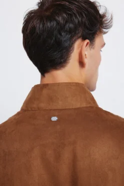 Blusão acolchoado com efeito de camurça