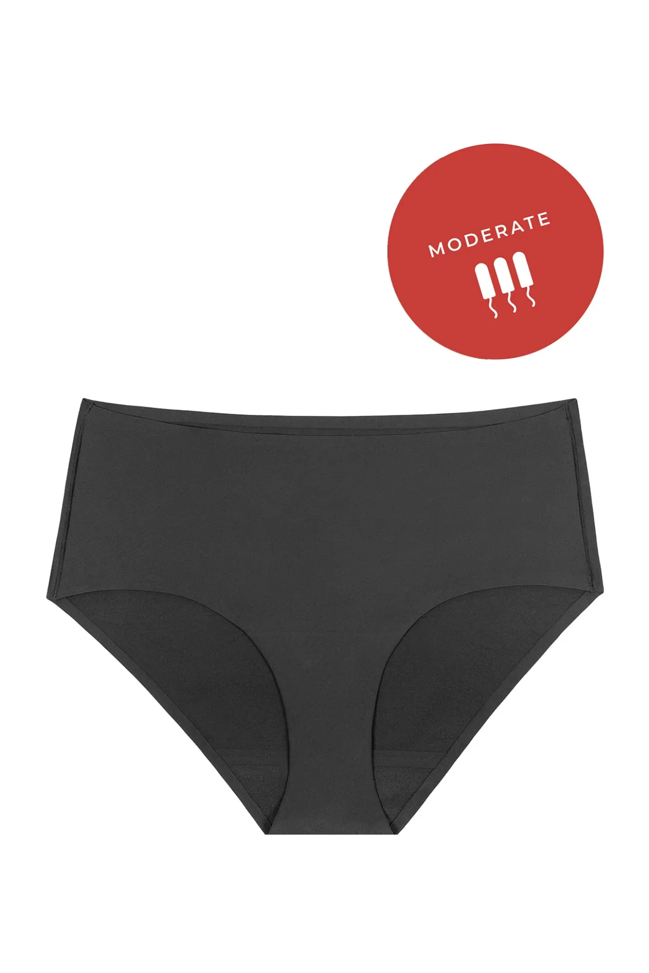 Braga menstrual talle alto negra – Absorción media