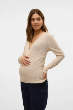 breastfeeding maternity jersey-knit top