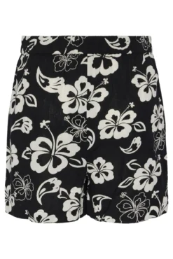 Cações mulher cintura elástica com estampado floral.