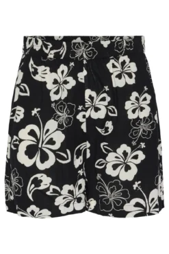 Cações mulher cintura elástica com estampado floral.