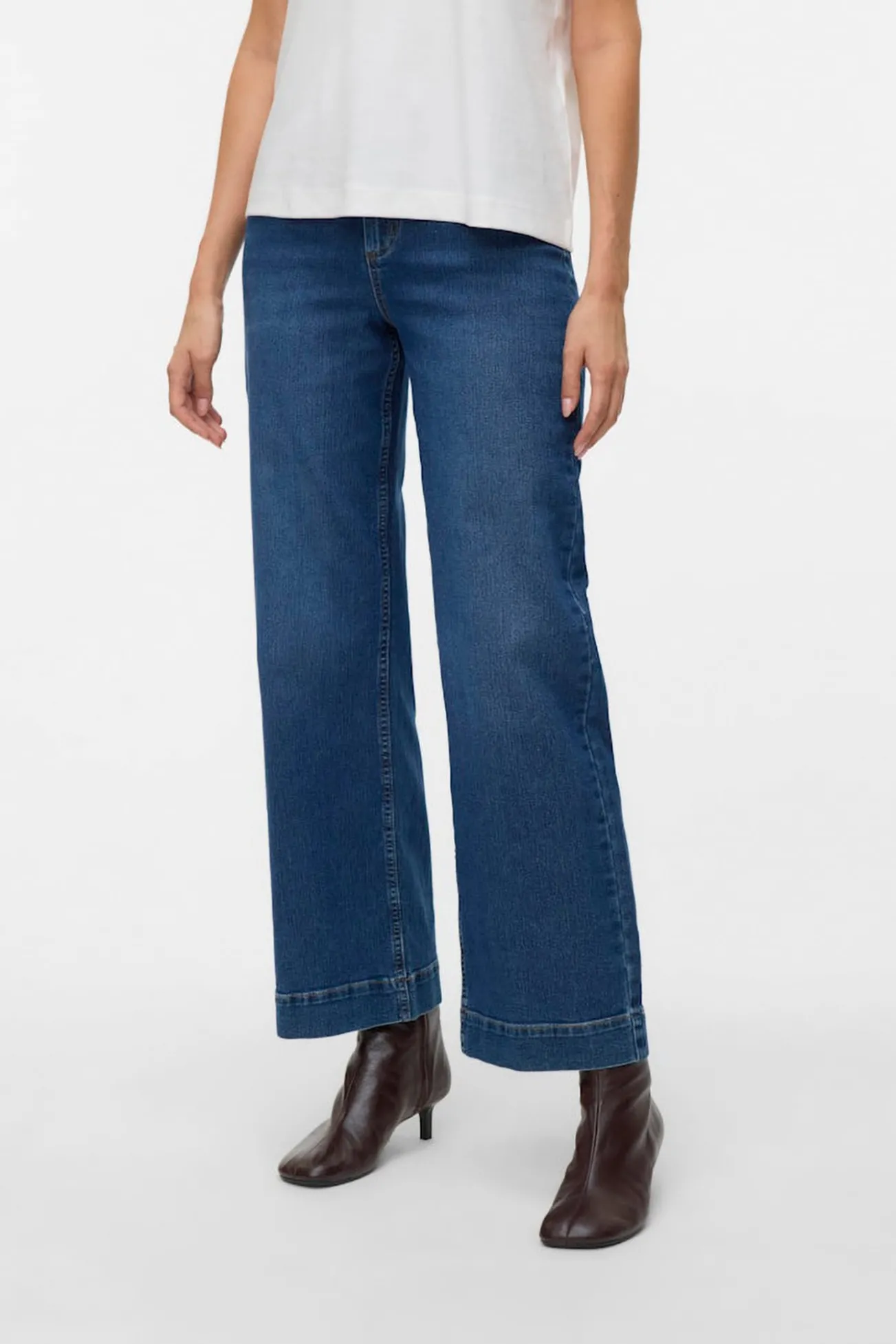 Calça calça de perna larga