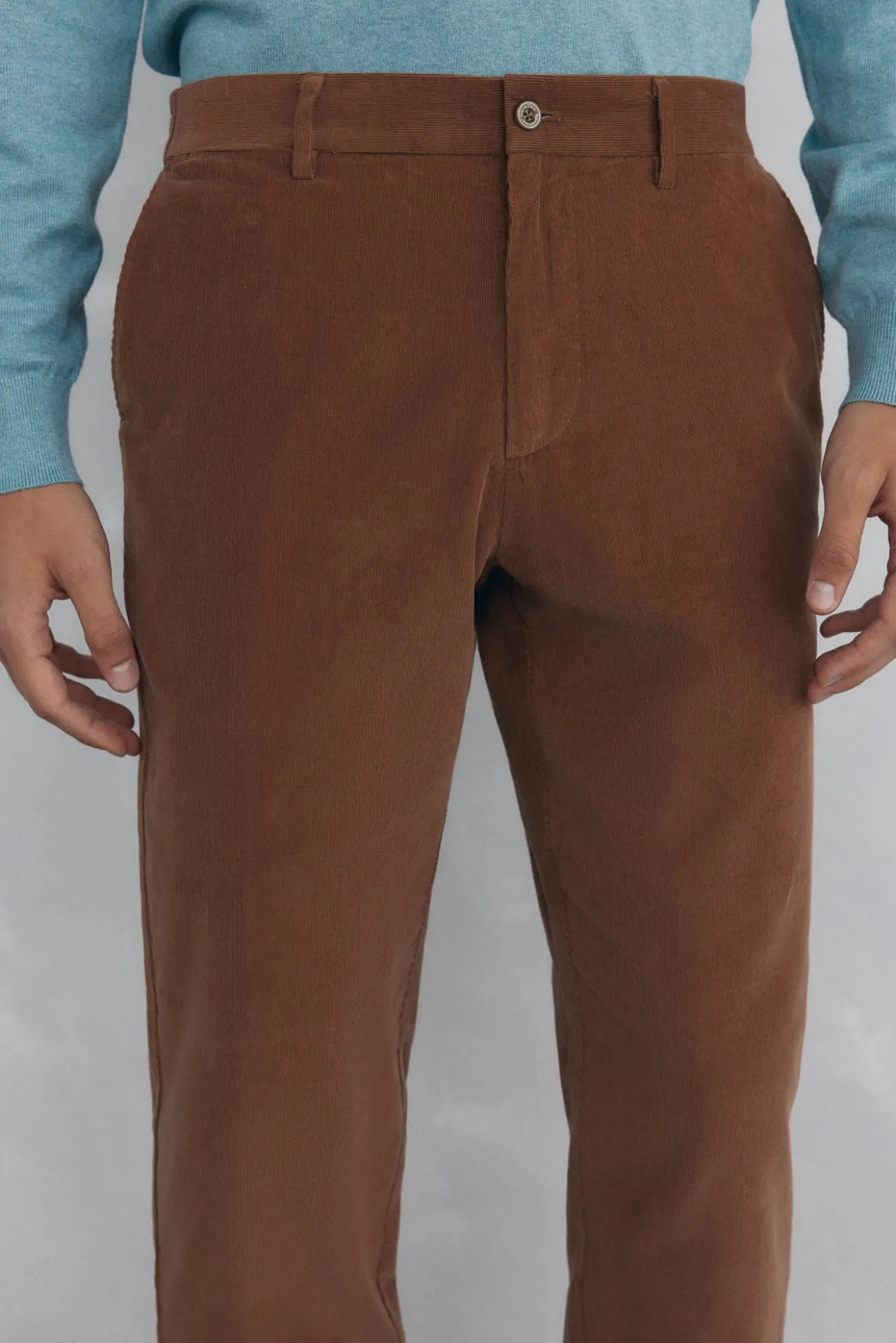 Calça calças chino de veludo veludo leve e regular fit
