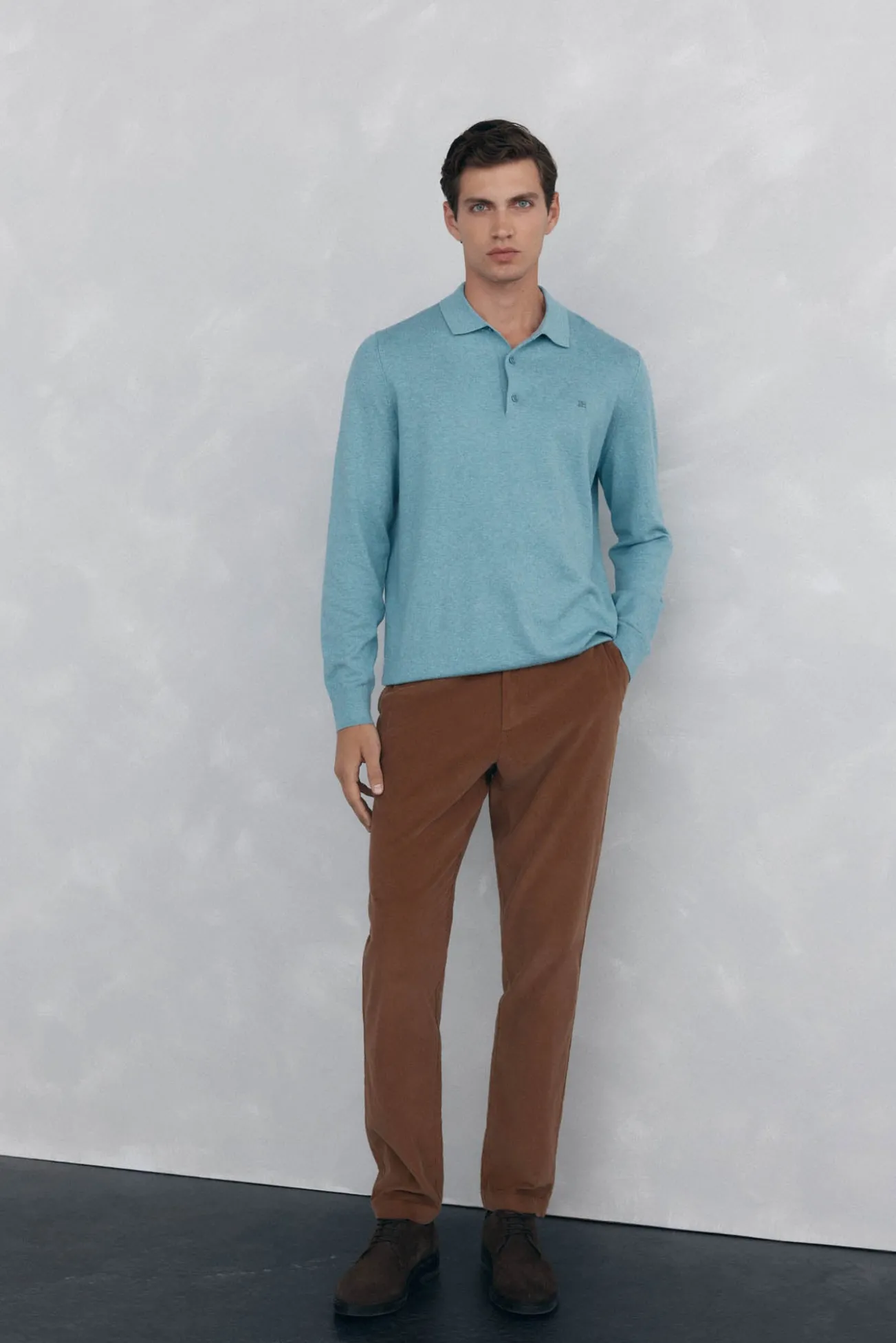 Calça calças chino de veludo veludo leve e regular fit