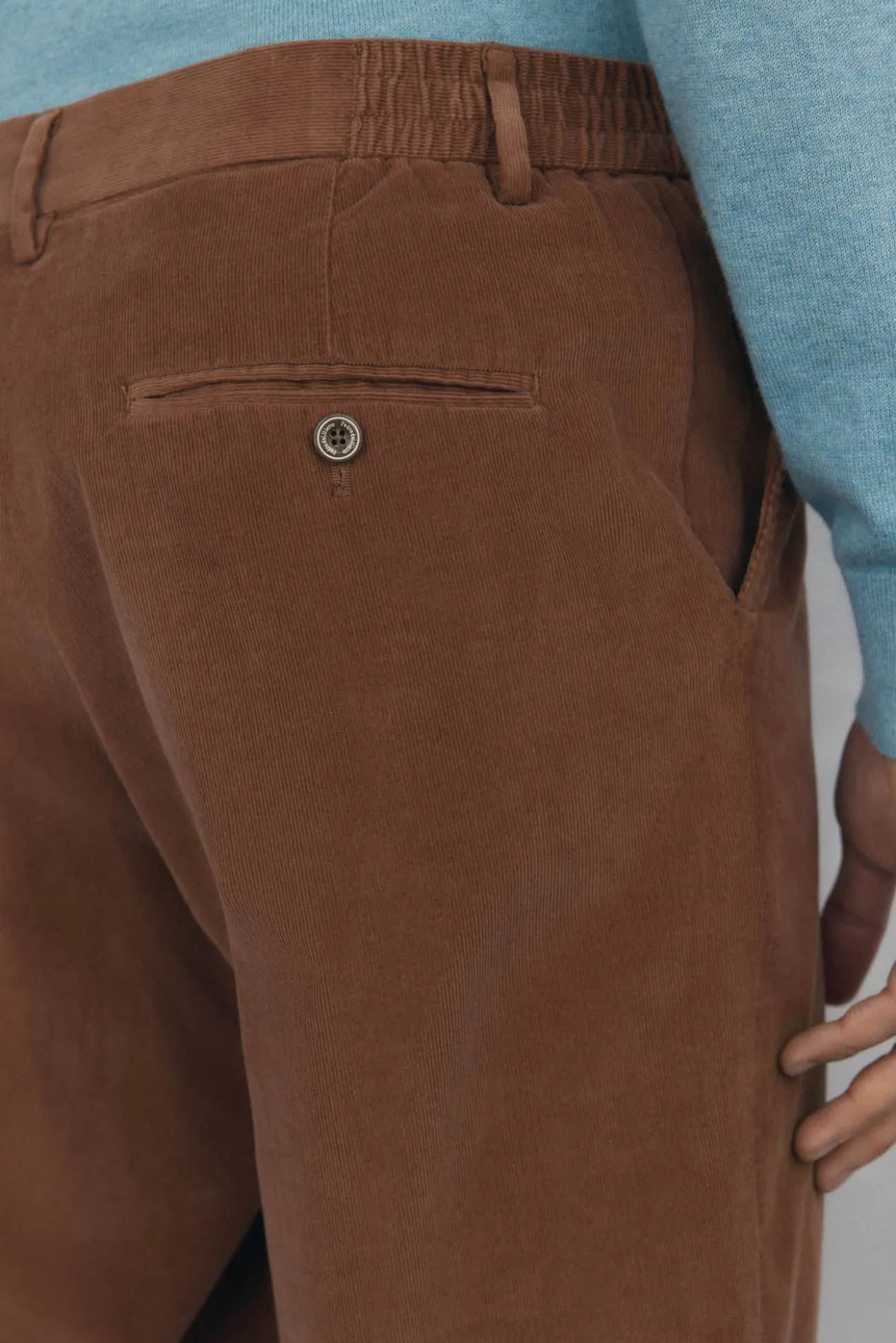 Calça calças chino de veludo veludo leve e regular fit
