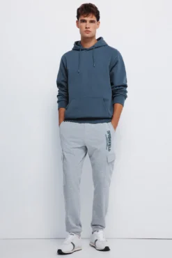 Calça cargo jogger com fecho-éclair