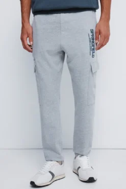 Calça cargo jogger com fecho-éclair