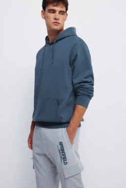 Calça cargo jogger com fecho-éclair