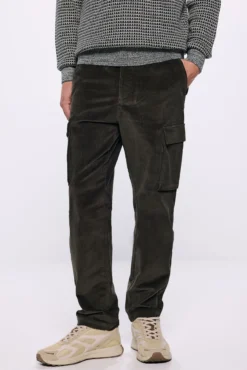 Calça cargo slim fit de veludo