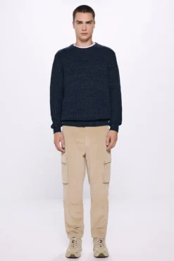 Calça cargo slim fit de veludo