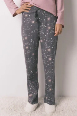 Calça comprida 100% algodão com estampado astral