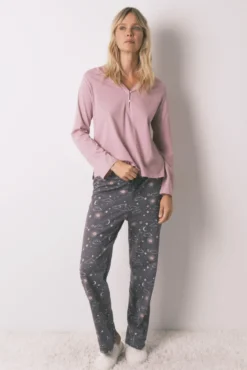 Calça comprida 100% algodão com estampado astral
