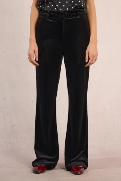 Calça comprida com efeito veludo