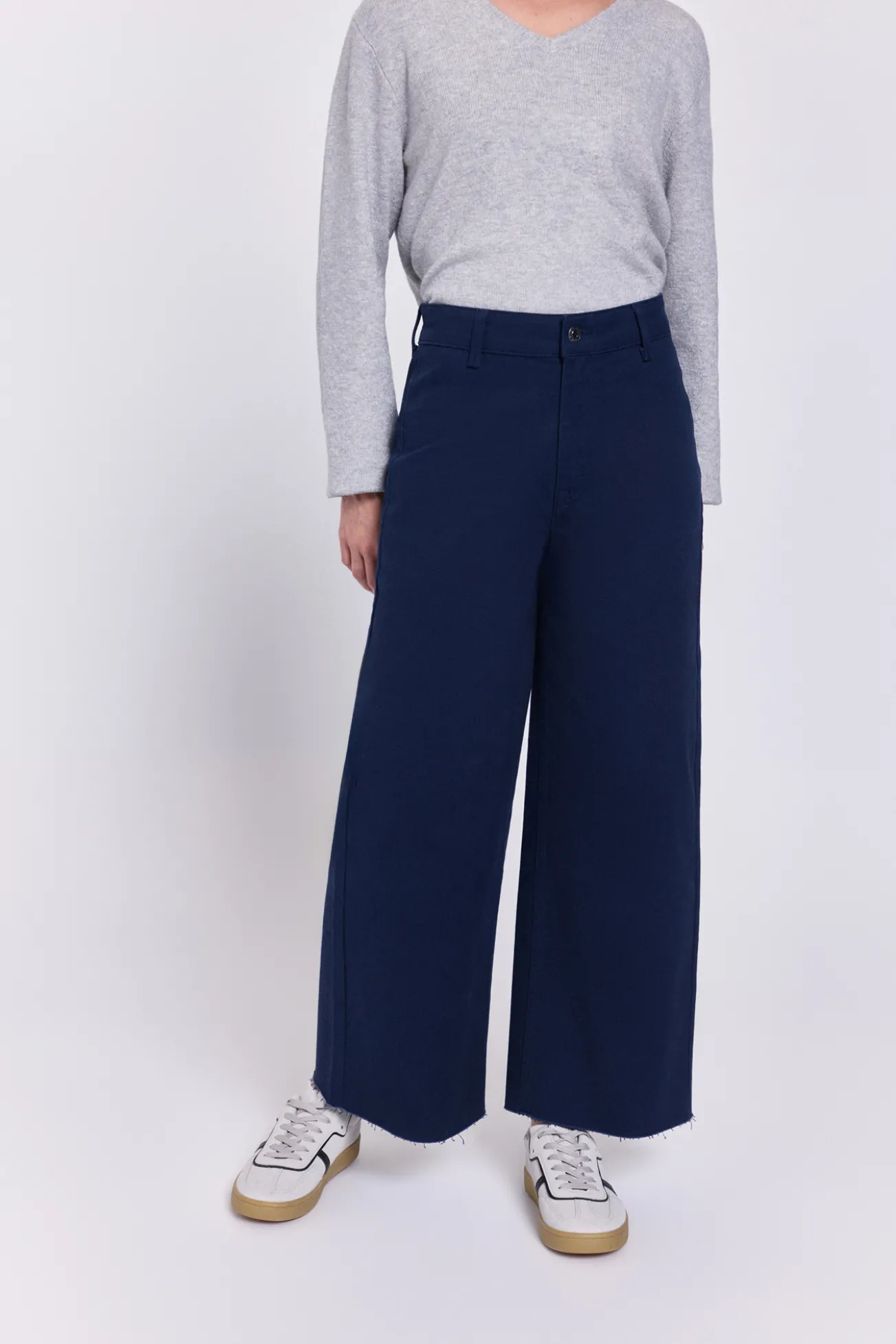 Calça de culotte alta