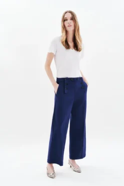 Calça de fato com botões