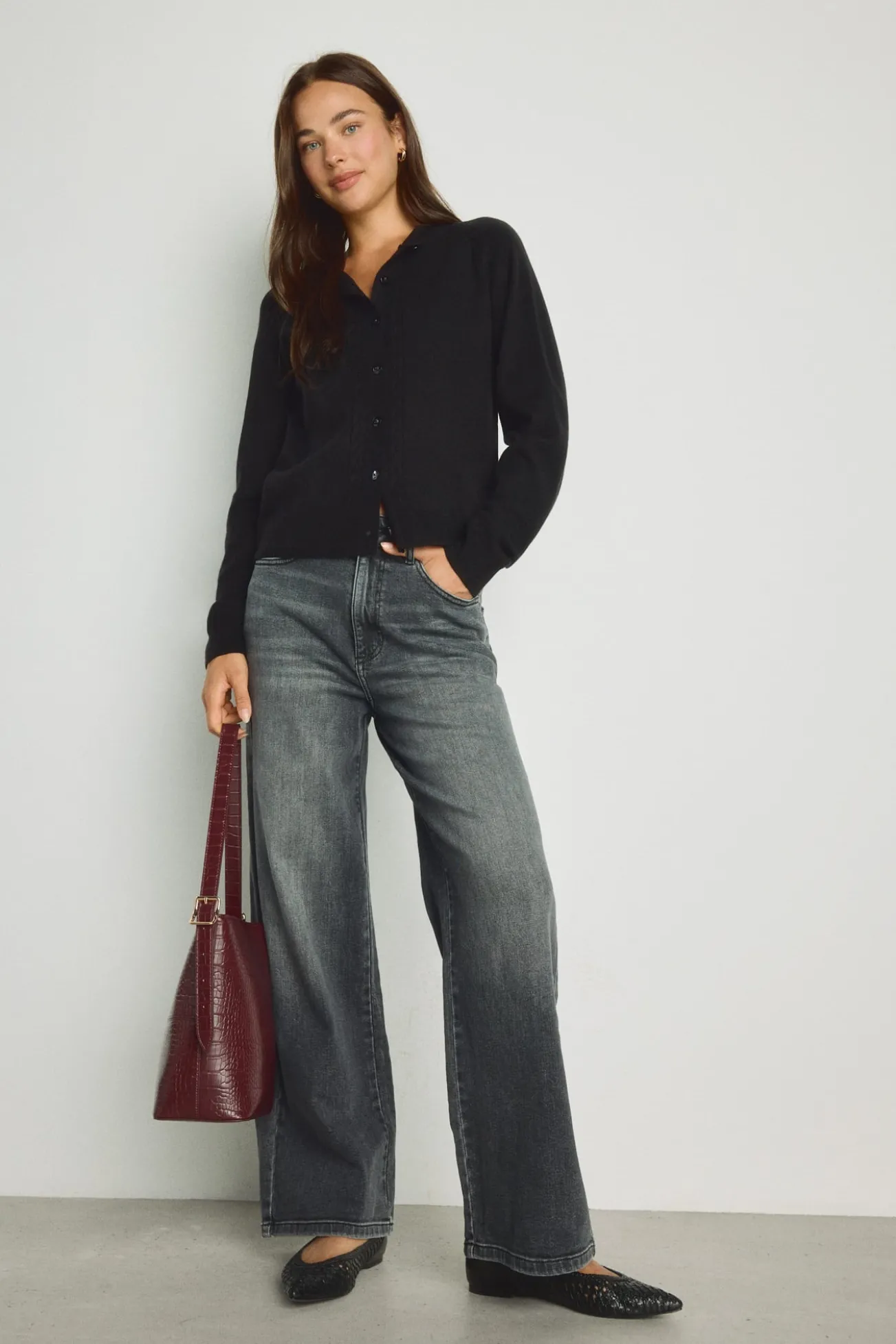 Calça denim larga