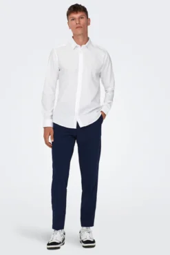 Calça de terno slim fit para homem