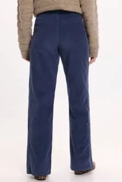 Calça de veludo cotelê de perna larga