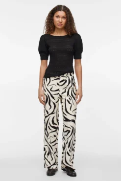 Calça estampado cintura alta