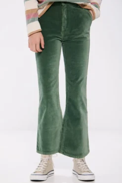 Calça flare de velour para menina