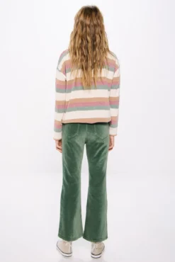 Calça flare de velour para menina