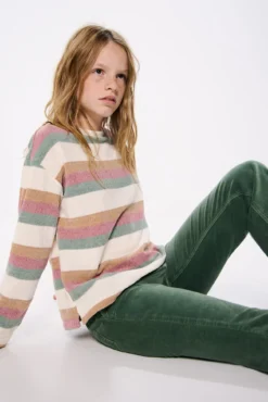 Calça flare de velour para menina