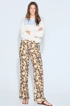 Calça flare estampado