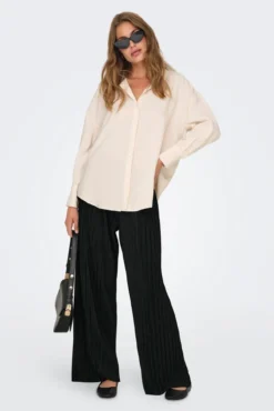 Calça fluído plissada