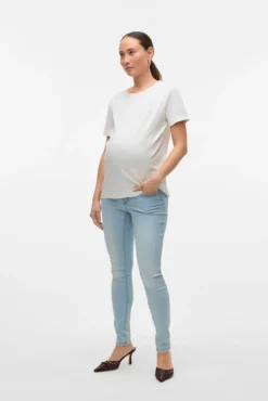 Calça jeans longa maternity