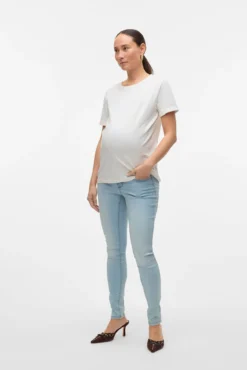 Calça jeans longa maternity