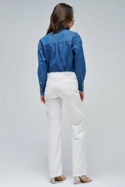 Calça jeans reta de cintura baixa
