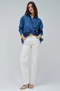 Calça jeans reta de cintura baixa