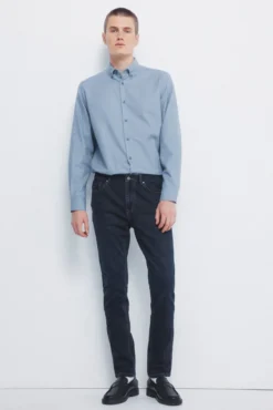 Calça jeans skinny azul bem escura