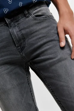 Calça jeans skinny masculina cinza