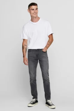Calça jeans skinny masculina cinza