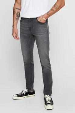 Calça jeans skinny masculina cinza