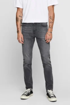 Calça jeans skinny masculina cinza