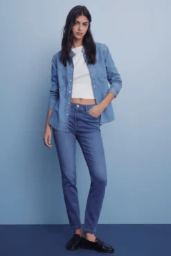 Calça jeans slim cropped