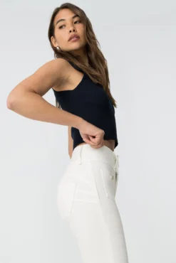 Calça Megan Cropped Flare Cintura Alta