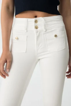 Calça Megan Cropped Flare Cintura Alta