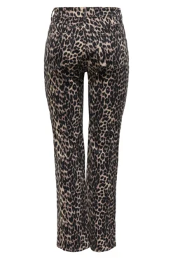 Calça reta com estampa animal